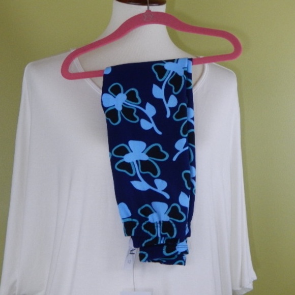 Kids Leggings Blue Green Four Leaf Clovers - Picture 2 of 2